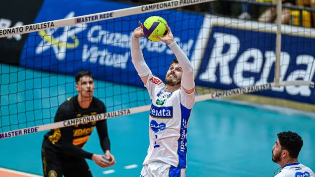 Levantador Bruninho durante um jogo