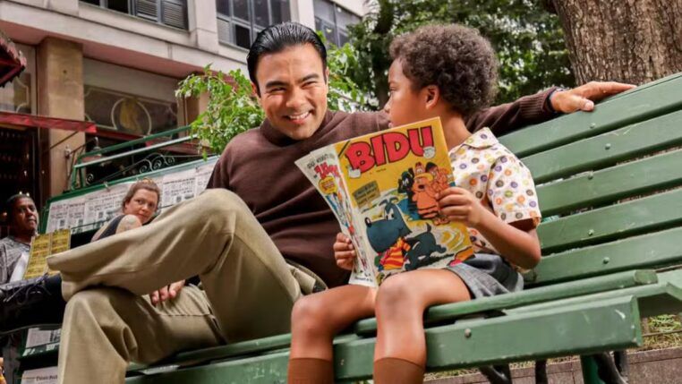 Cena do filme em que Maurício de Sousa é interpretado por seu filho Mauro de Sousa