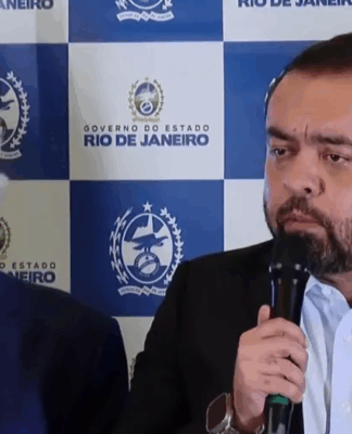 Ministro da Justiça e Segurança Pública, Ricardo Lewandowski, e o governador do Rio de Janeiro, Cláudio Castro, durante coletiva para anúncio de ações conjuntas contra o crime organizado no estado