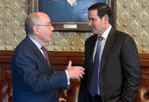 Mauro Vieira e Marco Rubio durante encontro nos EUA