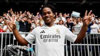 Atacante Endrick durante sua apresentação no Real Madrid