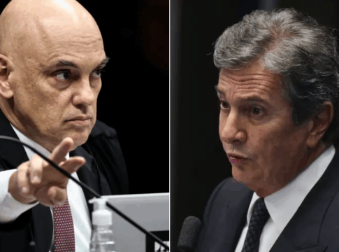 Alexandre de Moraes e Fernando Collor numa montagem