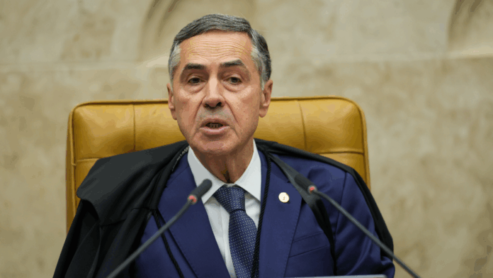 O presidente da STF, Luís Roberto Barroso, durante sessão de abertura do segundo semestre judiciário.