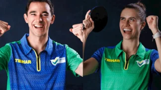 Calderano e Takahashi celebram