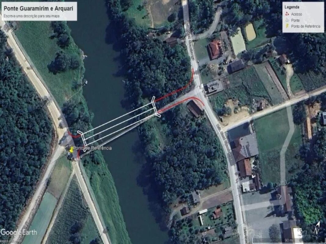 Imagem colorida de projeto de ponte