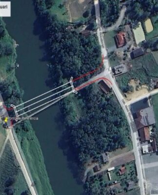 Imagem colorida de projeto de ponte