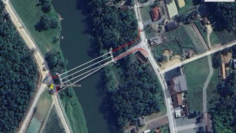 Imagem colorida de projeto de ponte