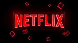 Logo Netflix grande e vermelho, fundo preto