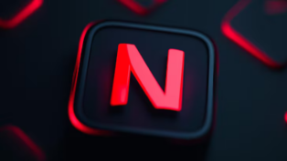 Letra N em vermelho do logo da Netflix