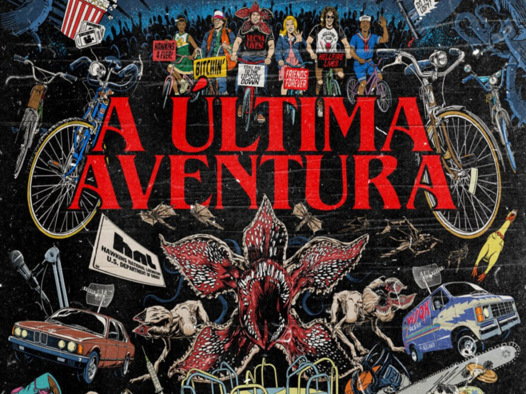 Imagem colorida de poster de stranger things