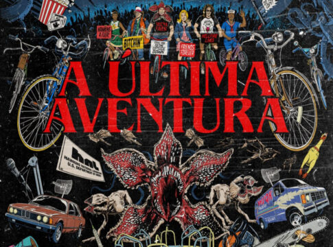 Imagem colorida de poster de stranger things