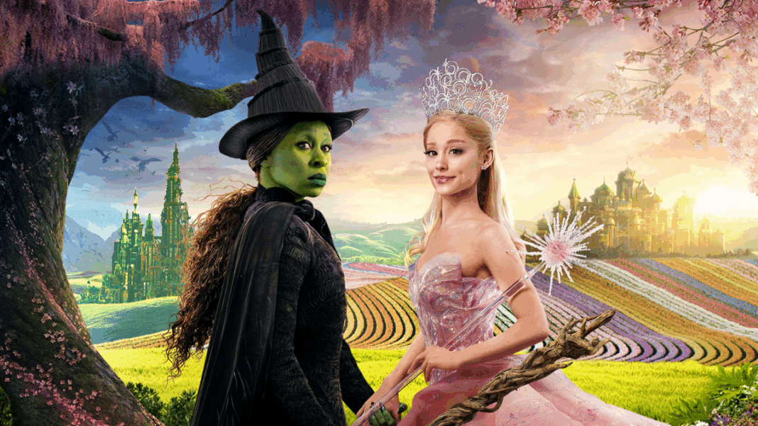 Capa do filme Wicked, com Elphaba e Glinda