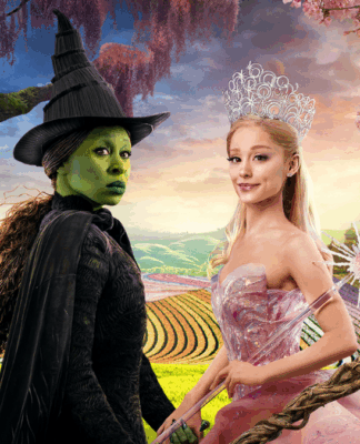 Capa do filme Wicked, com Elphaba e Glinda
