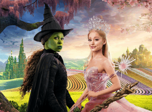 Capa do filme Wicked, com Elphaba e Glinda