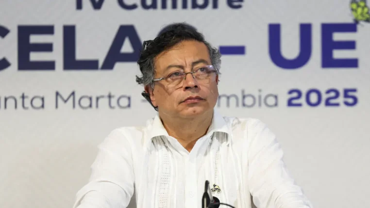 Gustavo Petro, presidente da Colômbia, durante pronunciamento