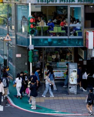 Foto aérea da região do Taipei