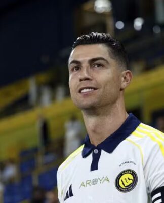 o atacante Cristiano Ronaldo durante uma partida do Al-Nassr pelo Campeonato Saudita