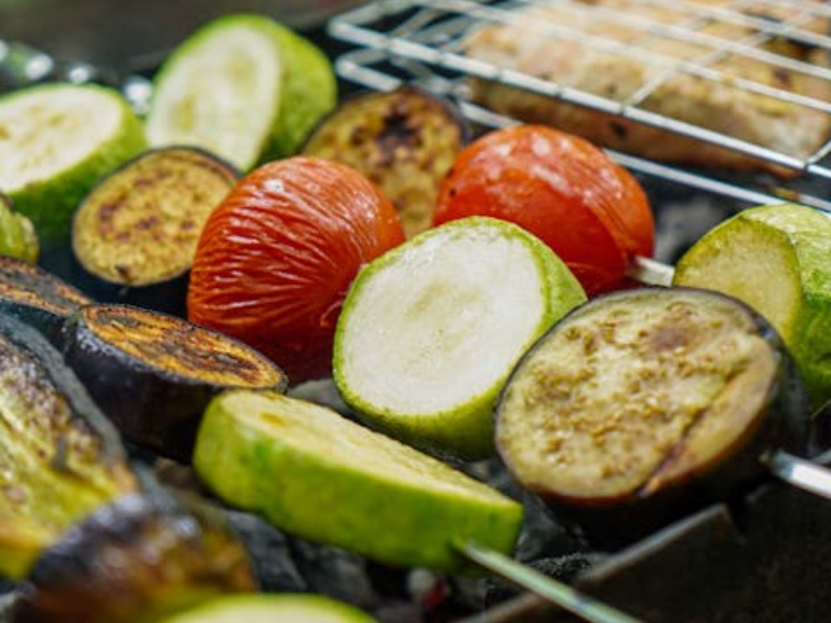 Berinjela e abobrinha grelhadas