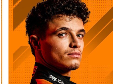 Arte do piloto Lando Norris