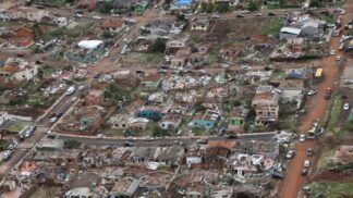 Visão aérea de parte da cidade de Rio Bonito do Iguaçu