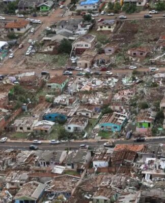 Visão aérea de parte da cidade de Rio Bonito do Iguaçu