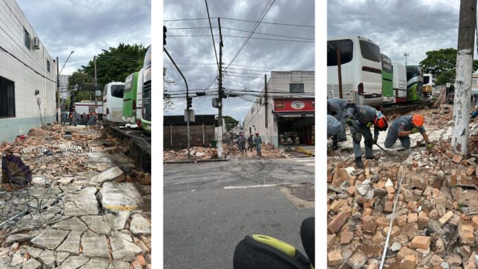Ônibus derruba muro no Brás e mata duas pessoas; uma terceira vítima está em estado grave