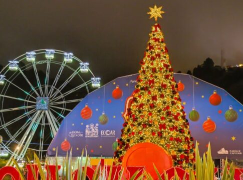 Campos do Jordão vira parque de Natal com neve, Mickey gigante e atrações grátis