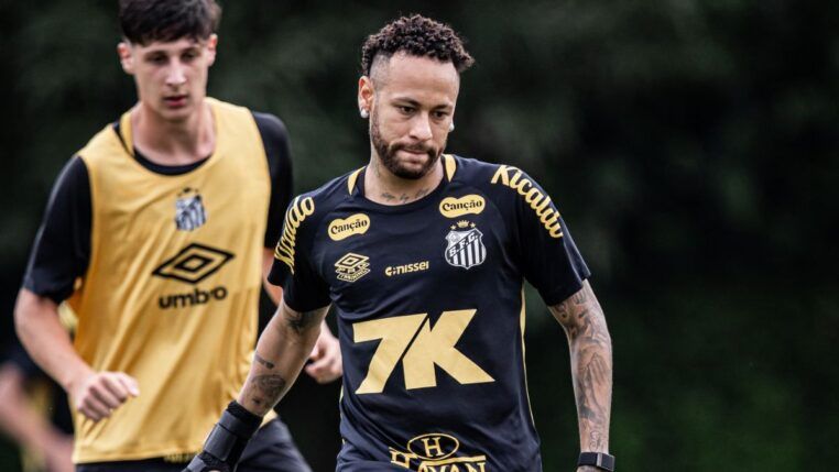 Neymar treinando pelo Santos