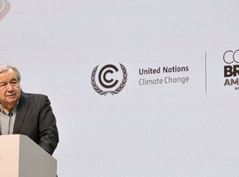 Secretário-geral da ONU, Antonio Guterres concede coletiva na COP30, em Belém