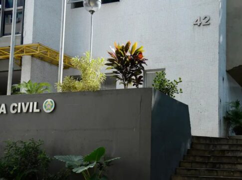 Fachada da Polícia Civil no Rio de Janeiro