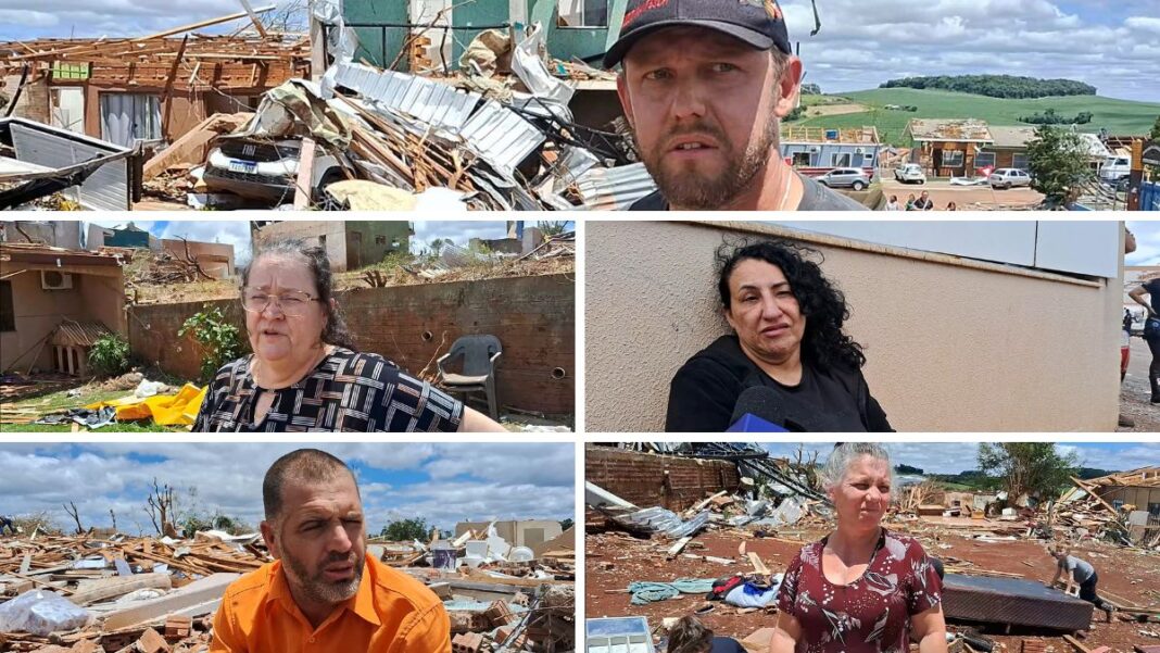 Mosaico com foto dos cinco moradores que dão depoimento