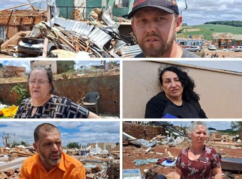 Mosaico com foto dos cinco moradores que dão depoimento