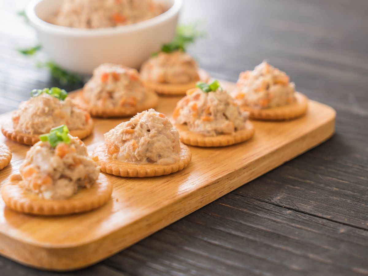 Torradas com patê de frango