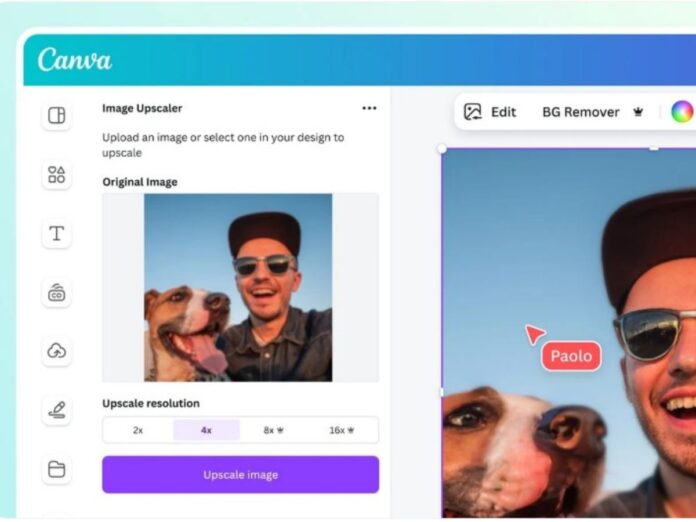 A imagem mostra a interface da plataforma Canva