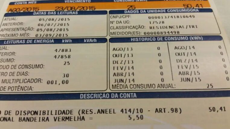 imagem de conta de energia
