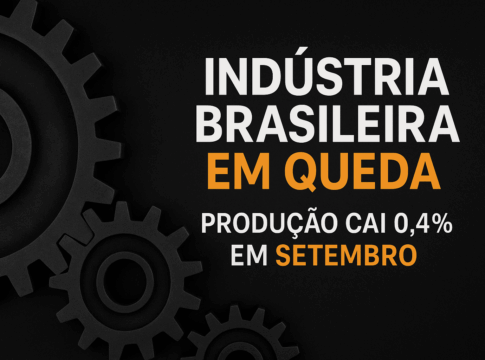 Indústria brasileira freia outra vez: produção cai 0,4% em setembro, comparado com agosto