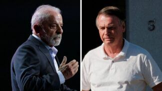 Imagens de Luis Inácio Lula da Silva e Jair Bolsonaro, em tela dividida