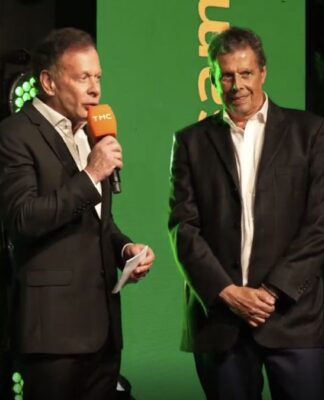 Neneto e João Camargo em evento de lançamento