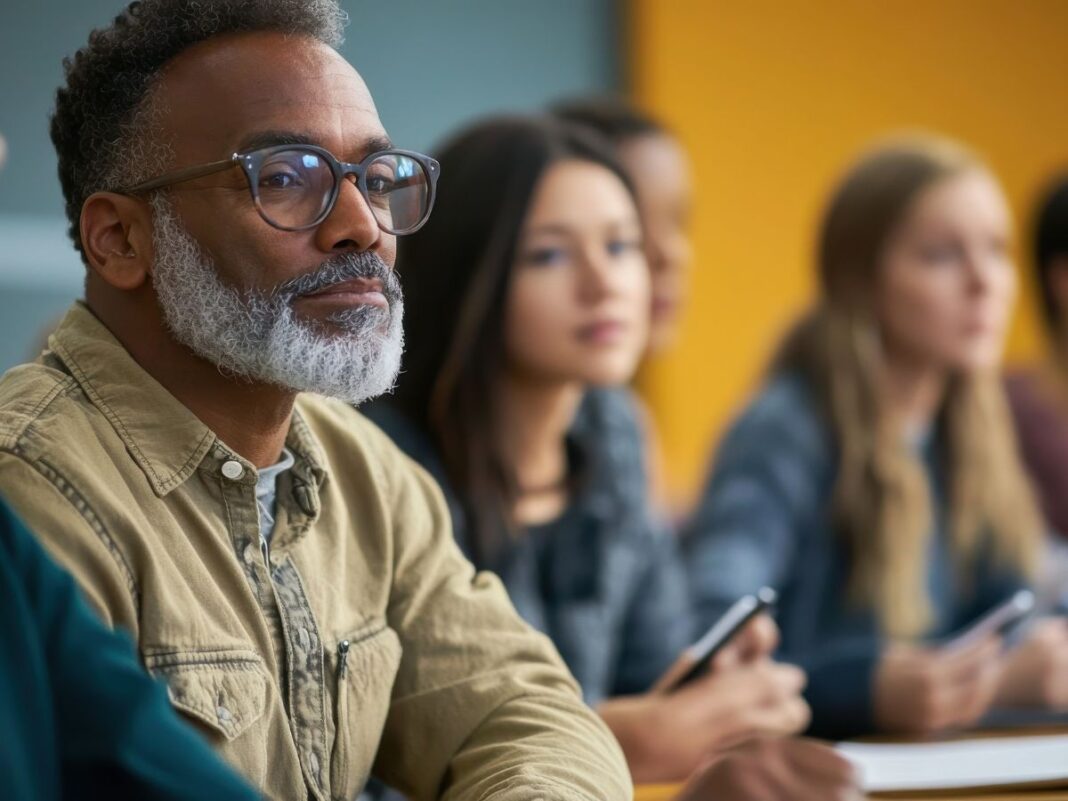 Em imagem ilustrativa, um homem escuta atentamente as orientações antes de começar a prova