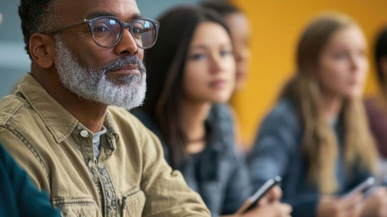 Em imagem ilustrativa, um homem escuta atentamente as orientações antes de começar a prova