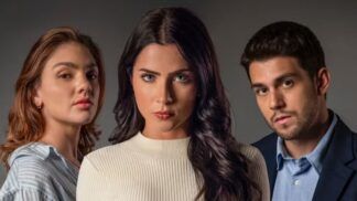 a imagem mostra os protagonistas da nova novela da Globo, incluindo Jade Picon