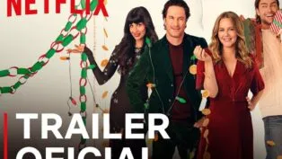 a imagem mostra o elenco do novo filme de Natal da Netflix, Um Natal Ex-pecial