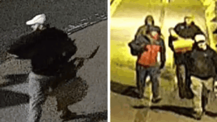 Imagens de câmaras de vigilância mostram os quatro suspeitos do roubo