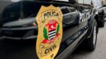 Emblema da Polícia Civil estampado na lataria de um carro oficial