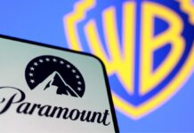 Ilustração com as logomarcas da Paramount e da Warner Bros