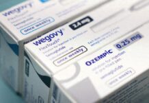 Caixas de canetas de emagrecimento das marcas Wegovy e Ozempic