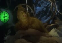 Criatura de pelos verdes fazendo expressão de surpresa