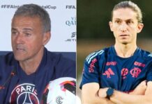 Imagens dos técnicos do PSG, Luis Enrique, e do Flamengo, Filipe Luís, lado a lado