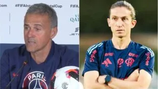 Imagens dos técnicos do PSG, Luis Enrique, e do Flamengo, Filipe Luís, lado a lado