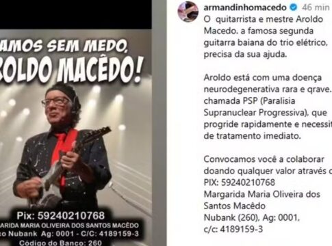 Armandinho Macedo faz campanha para tratar irmão Aroldo, diagnosticado com doença rara